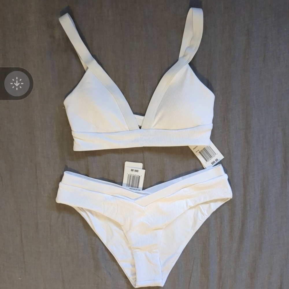 L*Space Vera Pratt Bikini Set White Rib